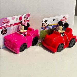 Disney Minnie and Mickey Mouse Toy Cars set - Pink and Red